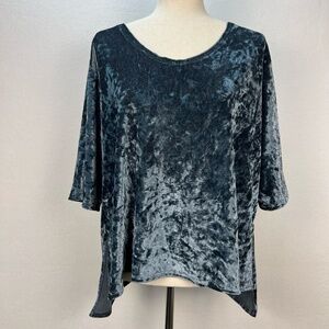 POL Crushed Velvet Top Women's M Soft Stretch Fairy Grunge Whimsigoth Romantic